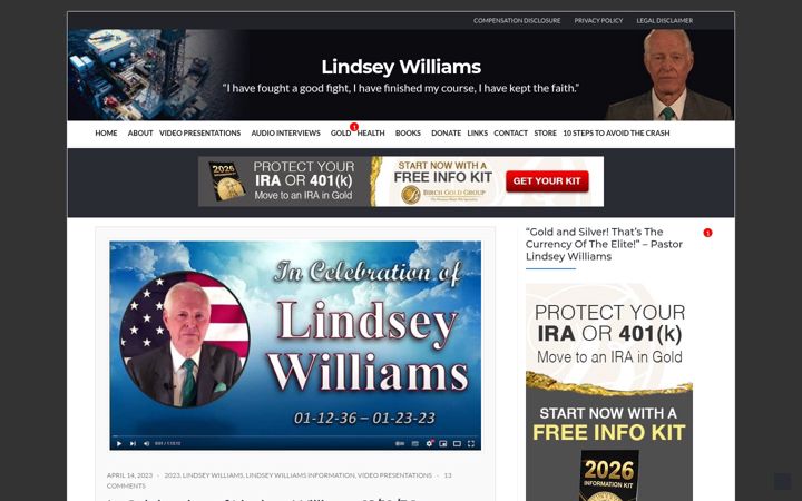 Screenshot of lindseywilliams.net