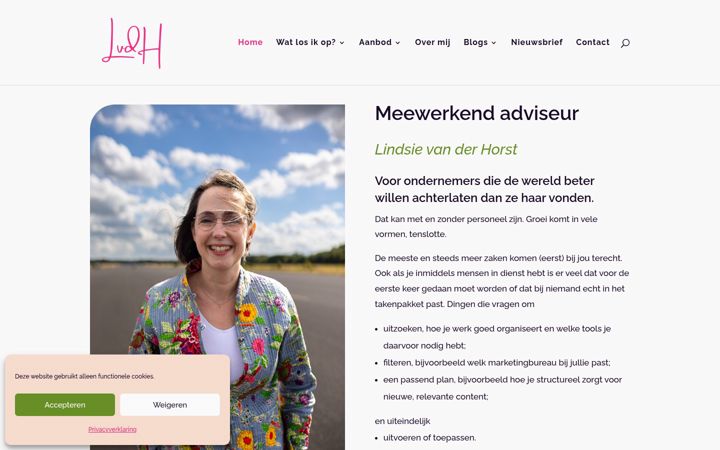 Screenshot of lindsievanderhorst.nl