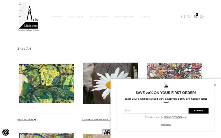 Screenshot of lindstromarts.com