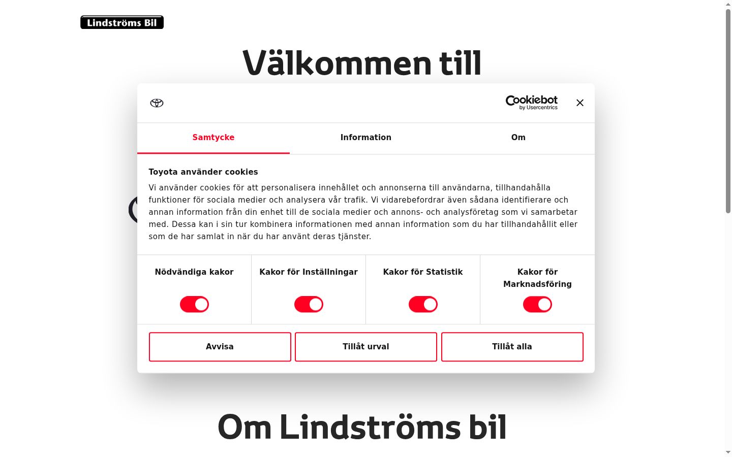 Screenshot of the consent banner shown before any interaction