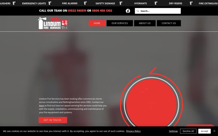 Screenshot of lindumfire.co.uk