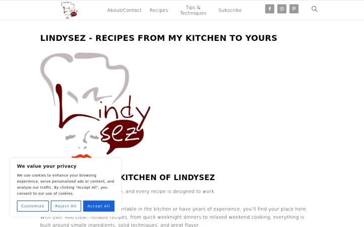 Screenshot of lindysez.com
