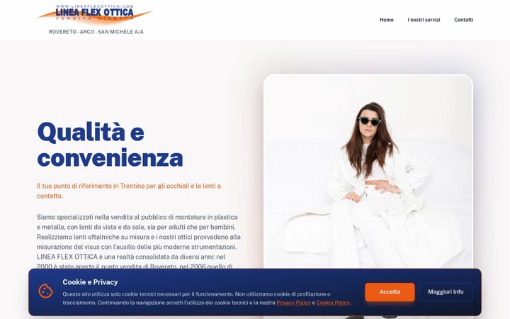 Screenshot of lineaflexottica.com