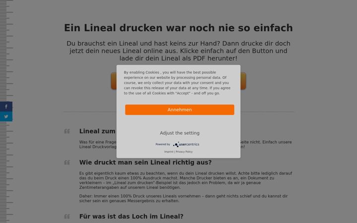 Screenshot of lineal-drucken.de