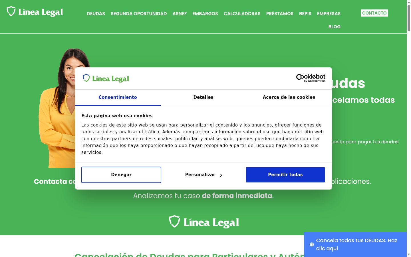 Screenshot van de toestemmingsbanner zoals getoond vóór enige interactie