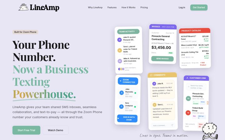 Screenshot of lineamp.com