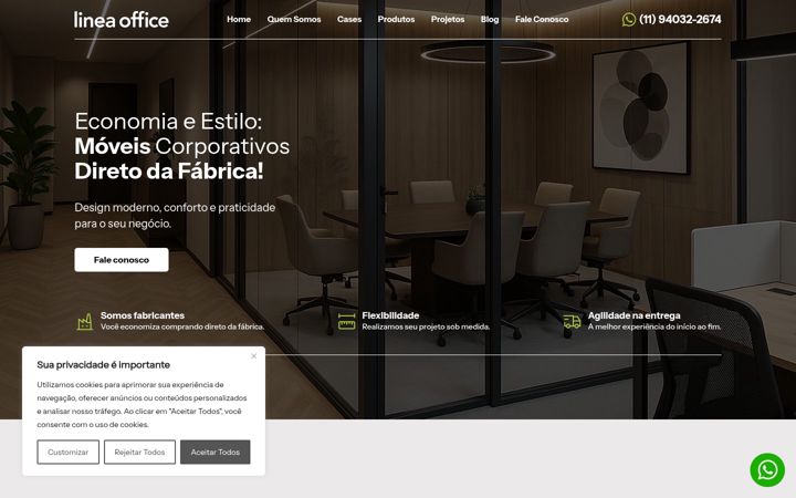 Screenshot of lineaoffice.com.br