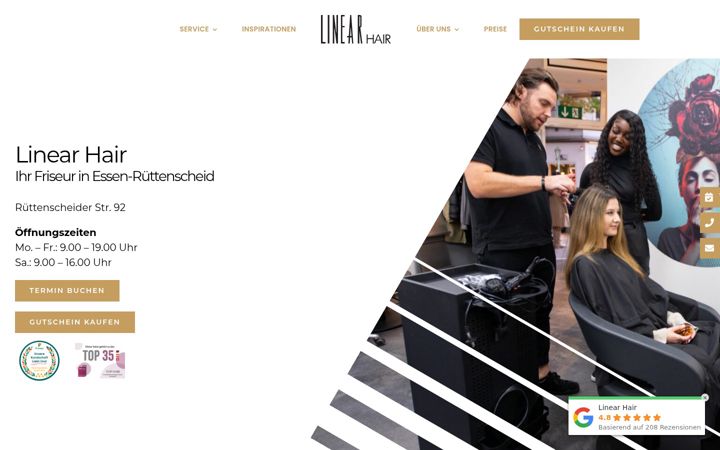 Screenshot of linear-hair.de