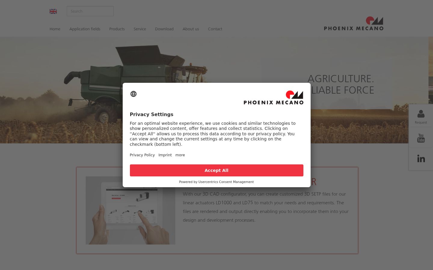 Screenshot del banner di consenso mostrato prima di qualsiasi interazione
