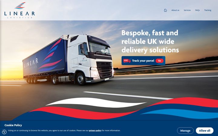 Screenshot of linearlogistics.co.uk