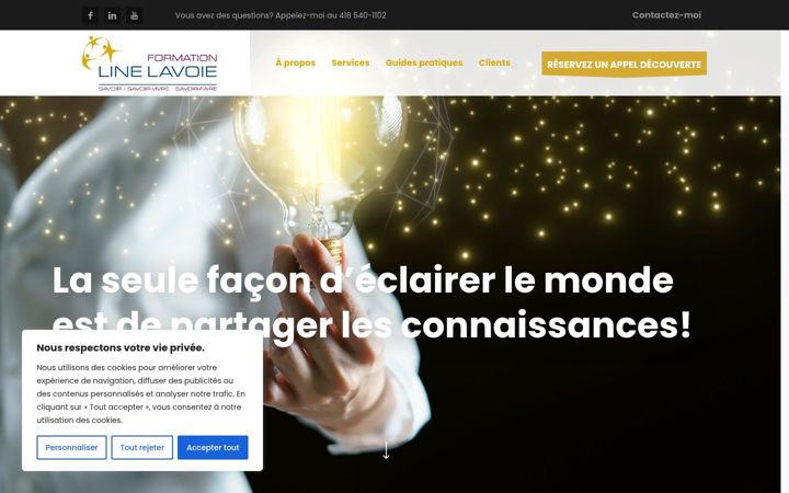 Screenshot of linelavoie.ca