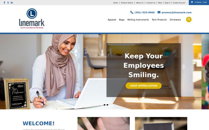 Screenshot of linemarkpromos.com