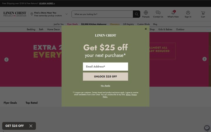 Screenshot of linenchest.com