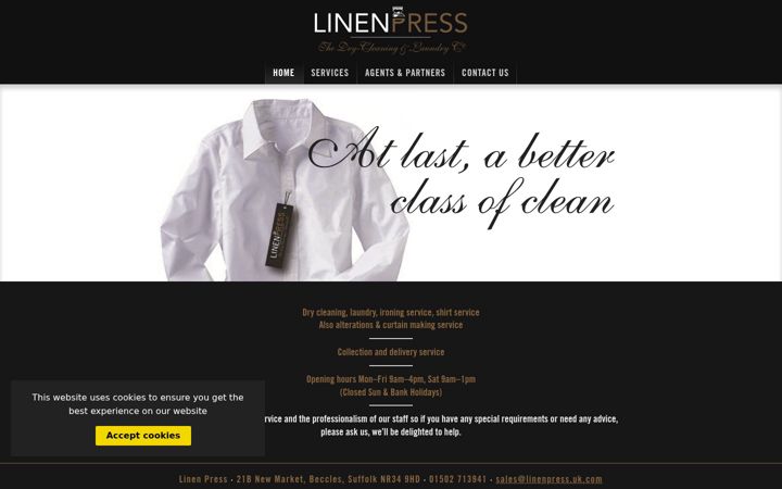 Screenshot of linenpress.uk.com