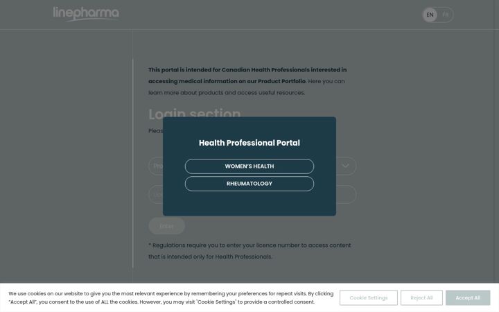 Screenshot of linepharmapro.ca