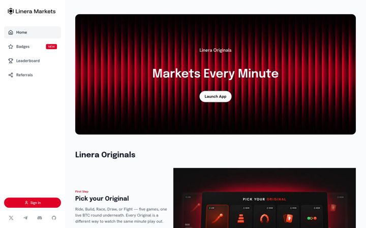 Screenshot of linera.net