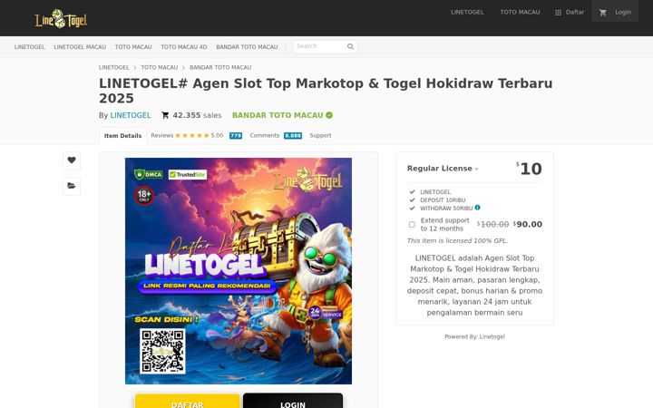 Screenshot of linetogelslotlogin.com
