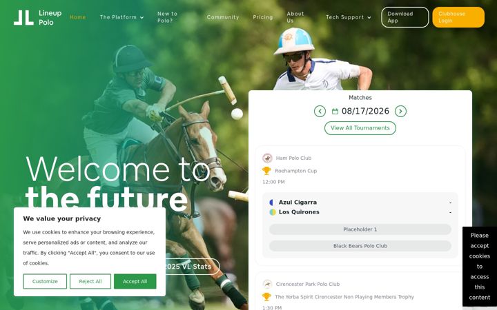 Screenshot of lineuppolo.com