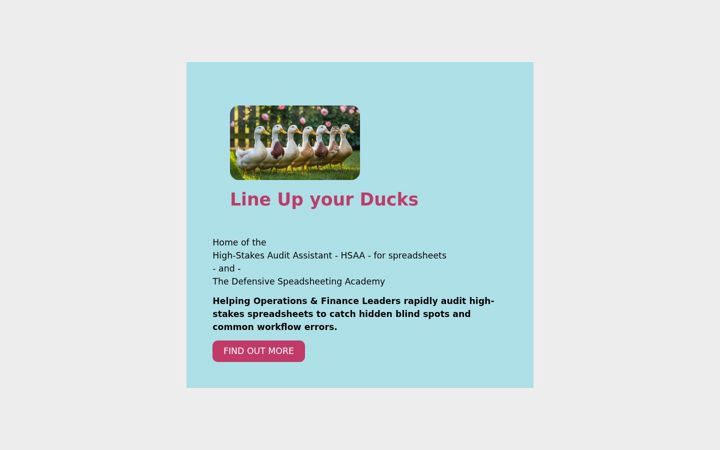 Screenshot of lineupyourducks.com