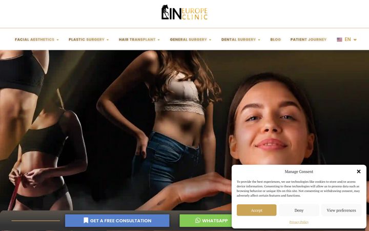 Screenshot of lineuropeclinic.com
