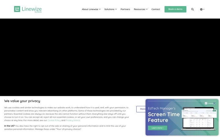 Captură de ecran a linewize.net
