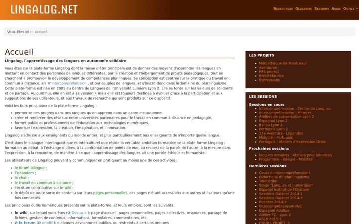 Screenshot of lingalog.net