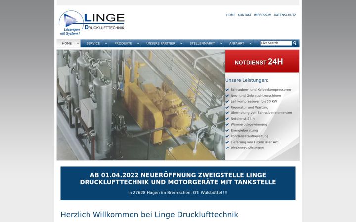 Screenshot of linge-drucklufttechnik.de