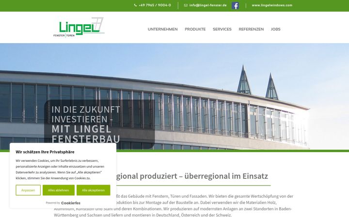 Screenshot of lingel-fenster.de
