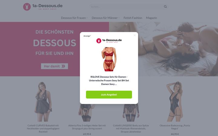 Screenshot of lingerie37.de
