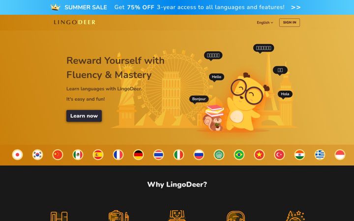 Screenshot of lingodeer.com