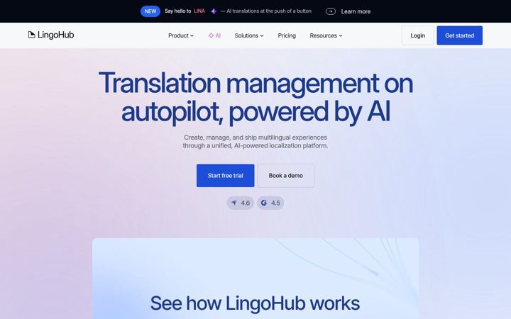 Screenshot of lingohub.com