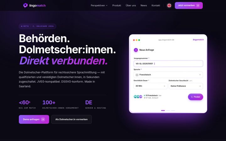 Screenshot of lingomatch.de