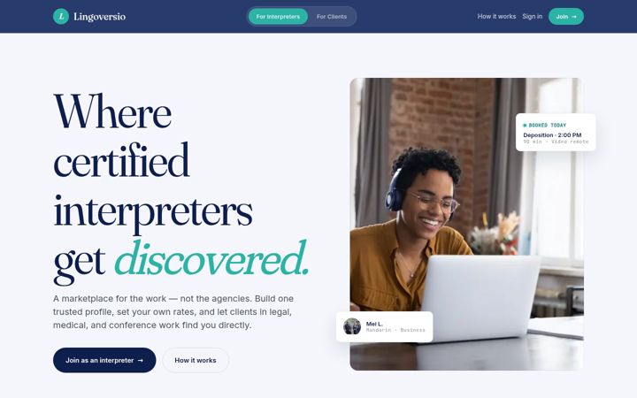 Screenshot of lingoversio.com