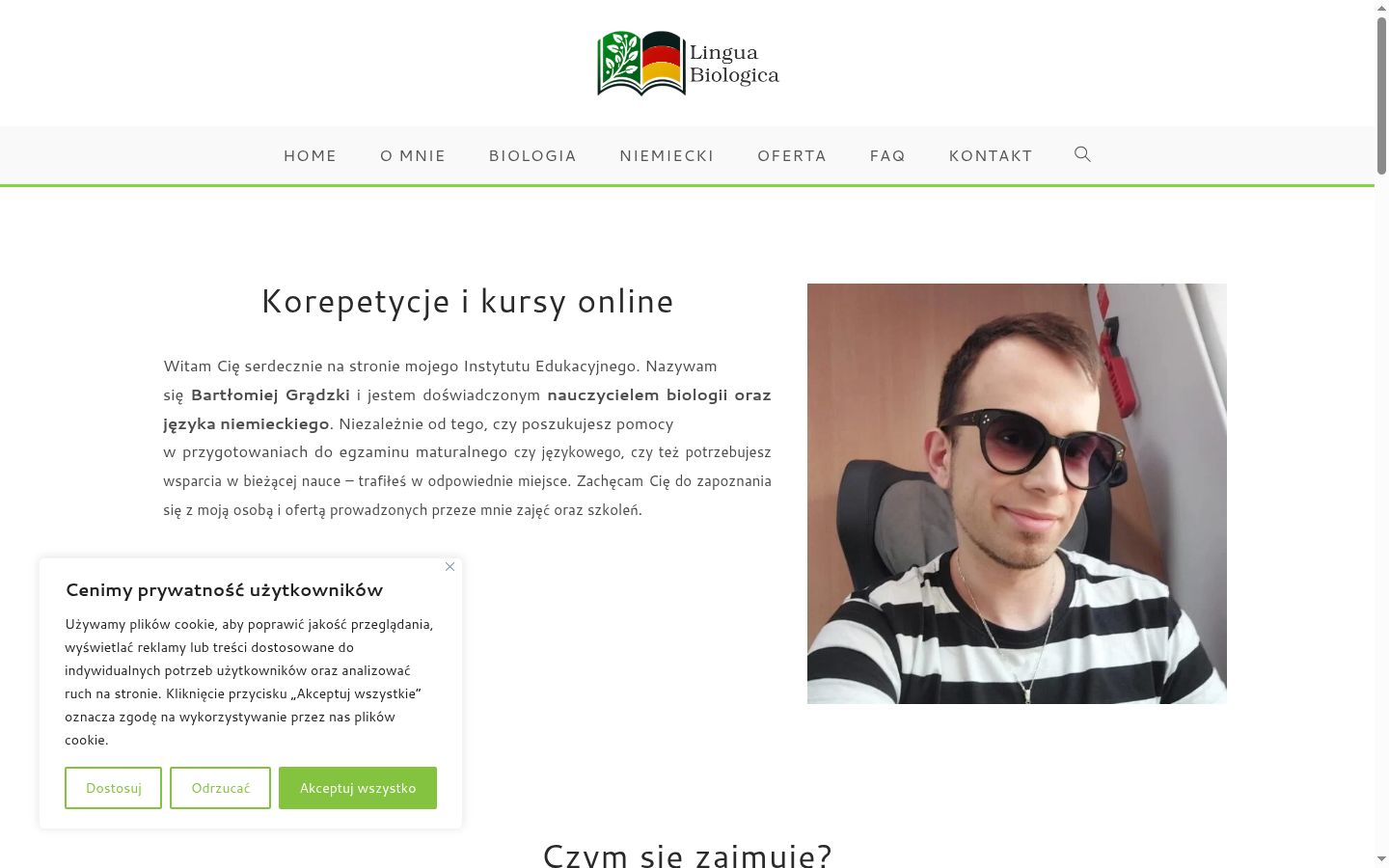 Posnetek zaslona pasice za privolitev, prikazane pred kakršno koli interakcijo
