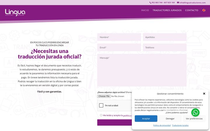 Screenshot of linguatraductores.com