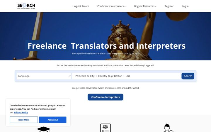 Screenshot of linguistdirectory.com