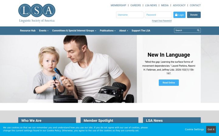 Screenshot of linguisticsociety.org