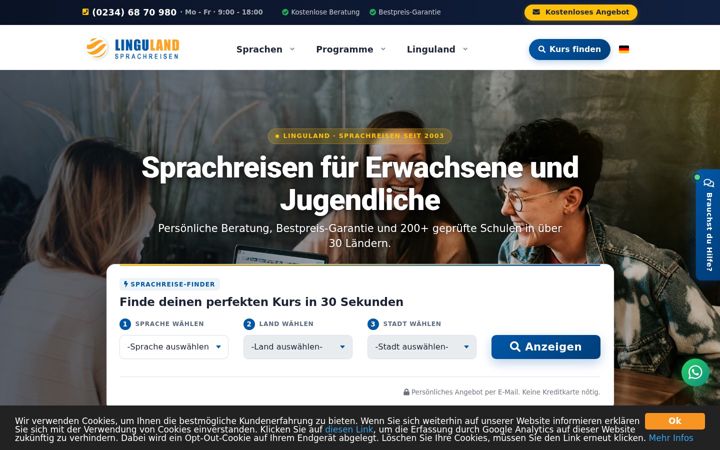 Screenshot of linguland.com
