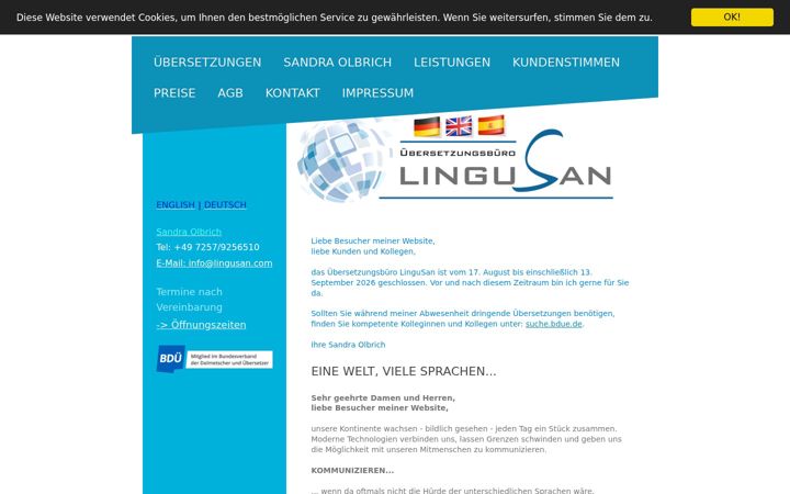 Screenshot of lingusan.com