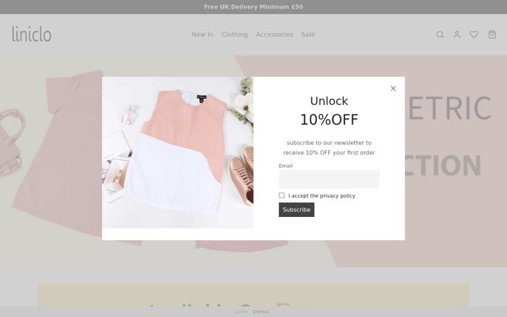 Screenshot of liniclo.co.uk