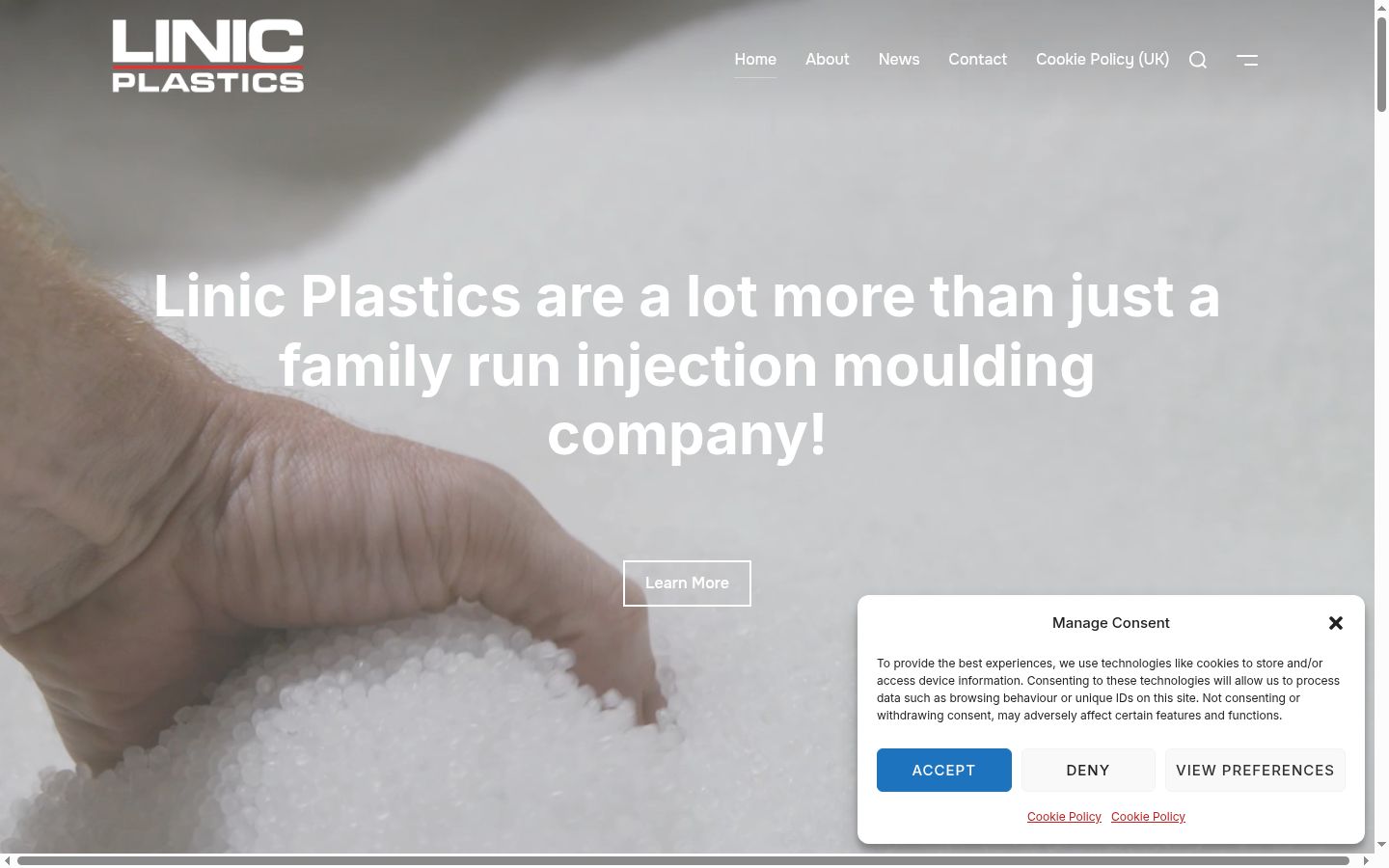 Screenshot of the consent banner shown before any interaction