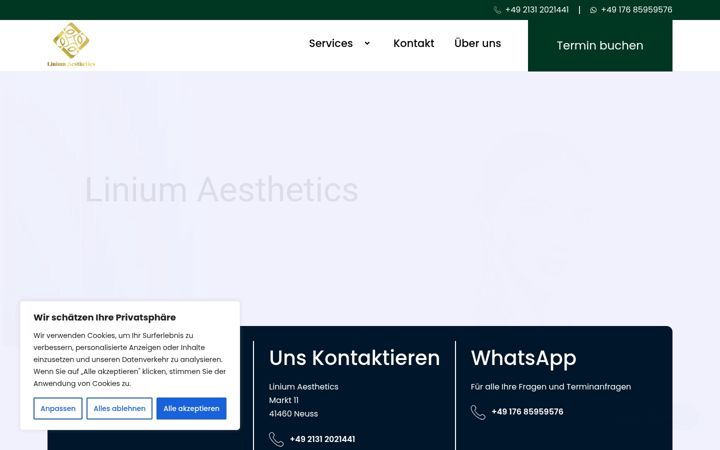 Screenshot of linium-aesthetics.de