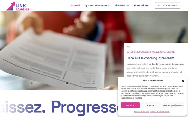 Screenshot of link-academie.fr