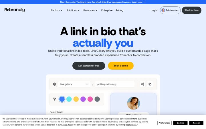 Screenshot of link.gallery