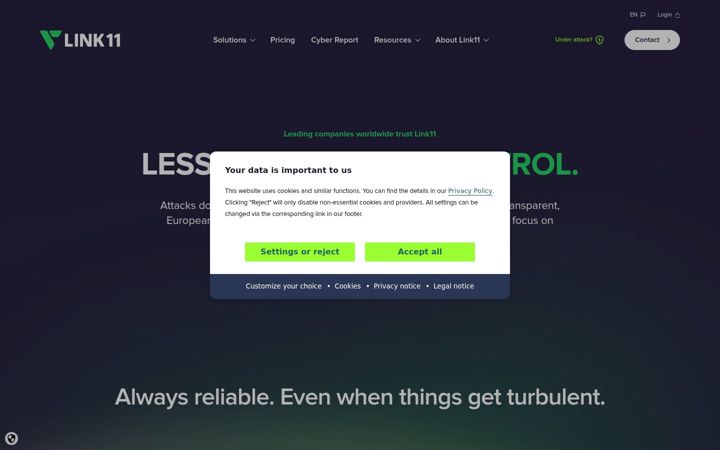 Screenshot of link11.com