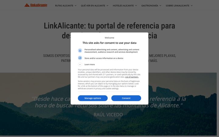 Screenshot of linkalicante.com