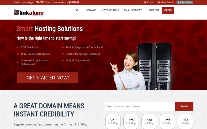 Screenshot of linkalone.com
