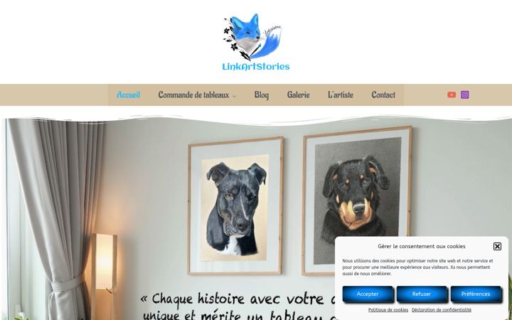 Screenshot of linkartstories.com
