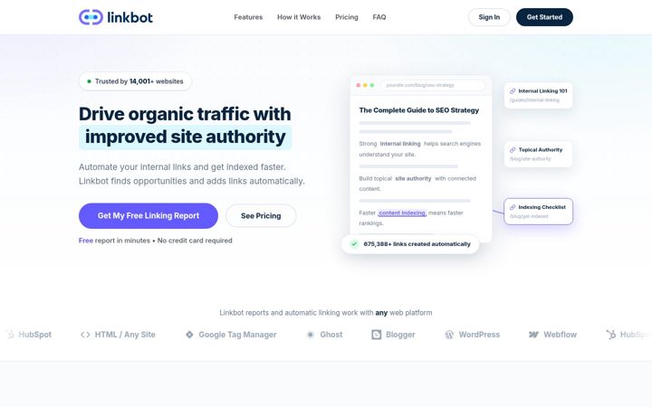 Screenshot of linkbot.com