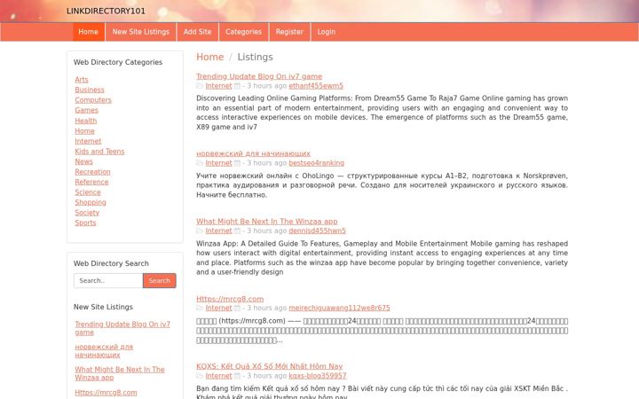 Snímek obrazovky linkdirectory101.com